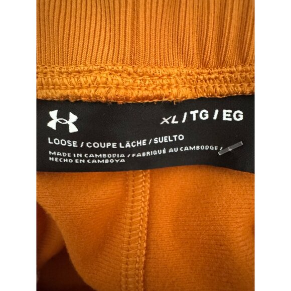 NWT Under Armour XL Mens Jogger Pants Orange Loose Fit 100% Polyester - Picture 2 of 16